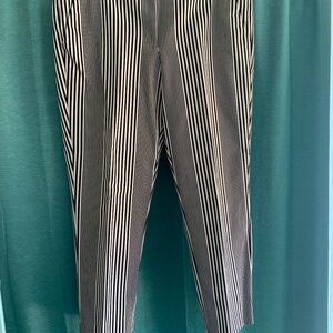 Michael Kors Blue on White Striped Ankle Pants